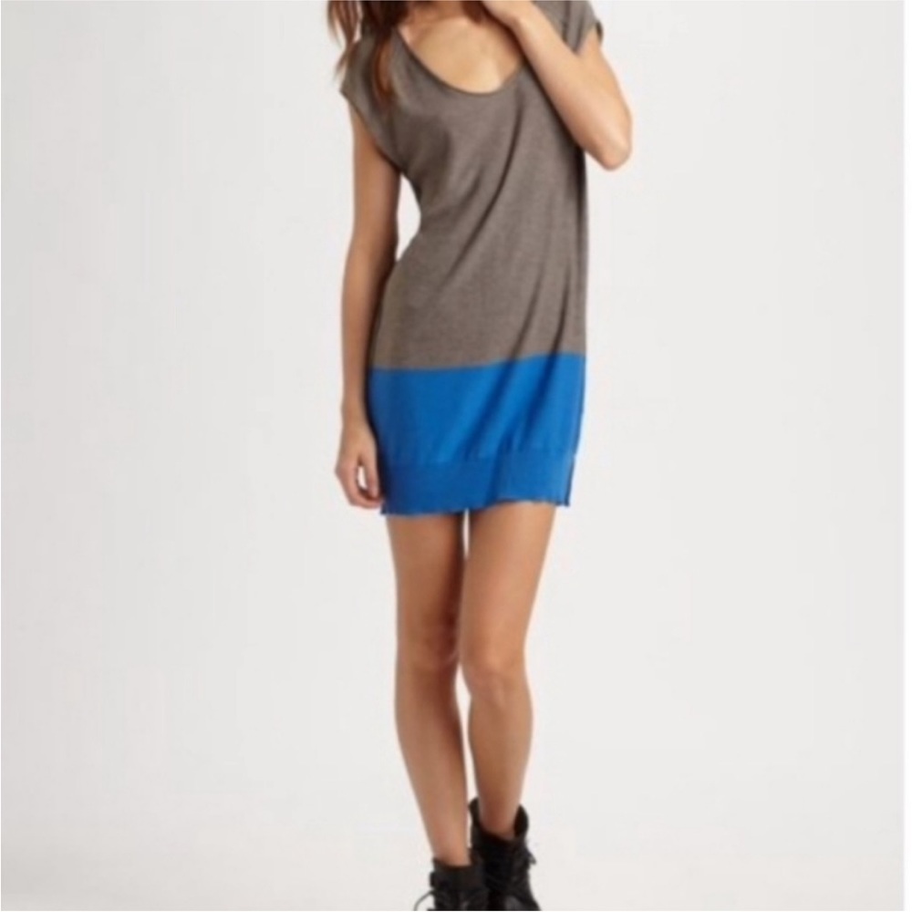Alexander Wang Wool Silk Blend Knit Sweater Dress Colorblock Casual Size Small